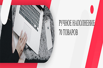 Наполнение магазина 70 товарными позициями