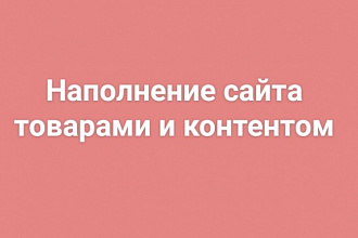 Наполню сайт товарами и контентом