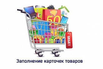Ручное наполнение 50 карточек товара