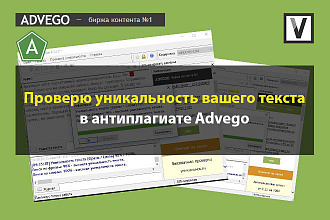 Проверю ваш текст на уникальность или антиплагиат в программе Advego