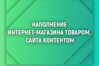 Наполнение интернет-магазина товаром, сайта контентом