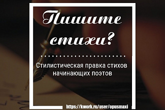 Стилистическая правка стихов начинающих поэтов