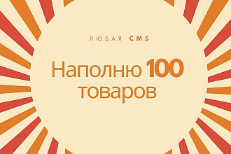 Наполню интернет-магазин товарами. 100 товаров