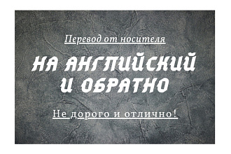 Перевод с Английского от носителя языка
