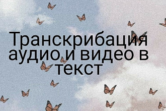 Транскрибация, перевод из аудио, видео в текст - 50 минут