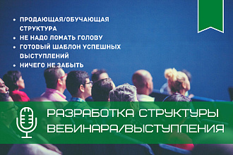Разработаю структуру вебинара, выступления, прямого эфира