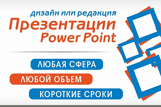 Дизайн или редакция вашей презентации в Power Point