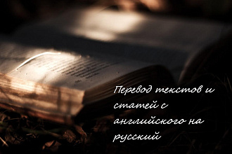 Перевод текстов и статей с английского на русский