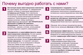 Интересный, легко читаемый список преимуществ Вашего товара или услуги
