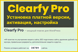 Установка Clearfy Pro и полная настройка