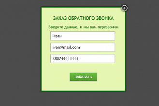 Настрою заказ обратного звонка на сайте