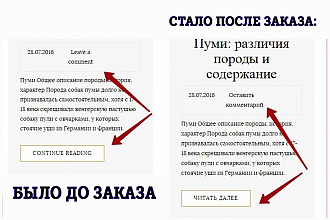 Перевод пользовательской части сайта на русский язык