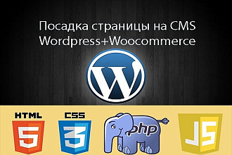 Посадка страницы на CMS Wordpress+Woocommerce