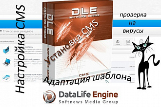 Установлю и настрою сайт на cms DataLife Engine, Wordpress