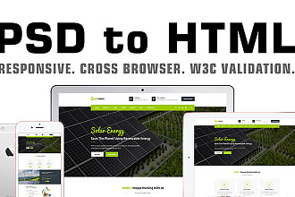 Адаптивная HTML5 CSS3 верстка страницы из PSD макета