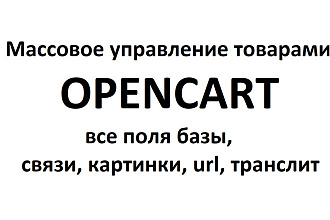 Модуль Массовое управление товарами Opencart