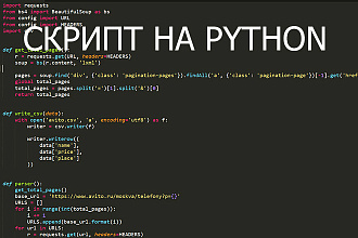 Напишу скрипт на Python