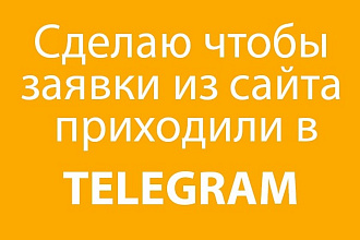 Настрою отправку заявок из контактных форм сайта в ваш Telegram