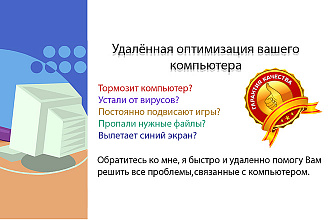 Удалённая оптимизация ПК. Установка и настройка ПО. Рекомендации