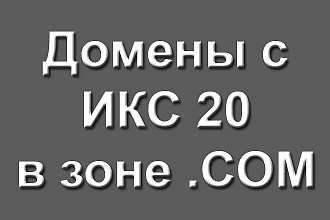 Домены с ИКС 20 в зоне COM - 10 шт