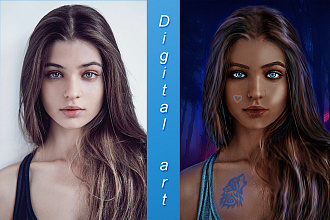 Digital art портрет. Цифровой портрет в стиле диджитал арт