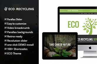 Премиальный шаблон WordPress Eco Recycling - Ecology and Nature