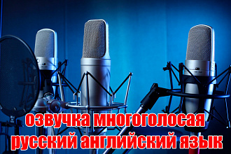 Проффесиональная многоголосая озвучка текстов, книг, видео и др