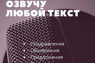 Озвучка любого текста 1 мин