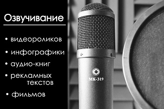 Озвучивание презентаций, текстов рекламы, видеороликов, инфографики