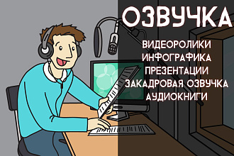 Озвучу видео по готовому тексту или переводу, сведу звук