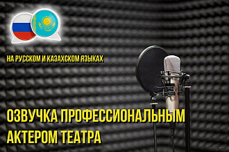 Озвучка профессиональным актером текста, аудиокниги. Рус. , Каз
