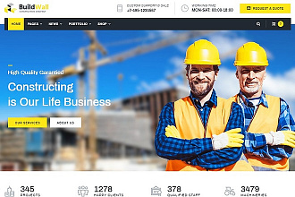 BuildWall - Шаблон сайта строительной компании на WordPress
