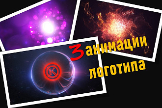 3 анимации логотипа в стиле космический взрыв за 1 услуга