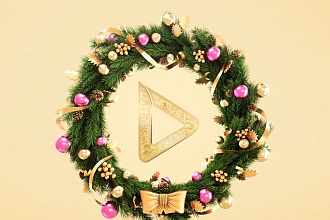 Логотип Рождественский Венок 3D 10 разных анимаций