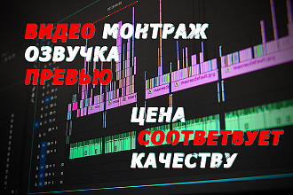 Любой монтаж видео , озвучка , превью