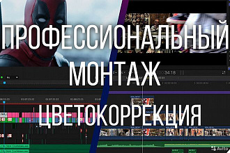 Монтаж Титры Эффекты Слайдшоу Цветокоррекция Субтитры Ютуб Инста ВК ФБ