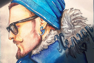 Нарисую креативный портрет акварелью