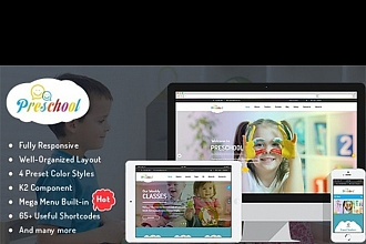 Preschool V3.9. 6 - шаблон joomla ДЛЯ детского САДА