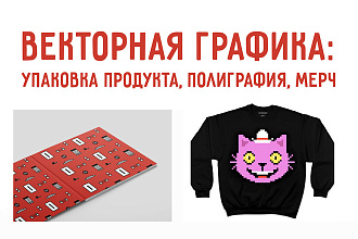 Качественная векторная графика для упаковки, полиграфии, мерча