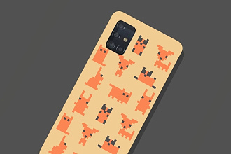 Пиксельный паттерн для печати на чехол смартфона в 3 вариантах