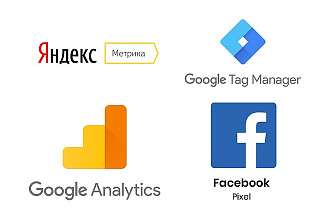 Yandex Metrika, Google Analytics, Facebook Pixel, GTM, под ключ