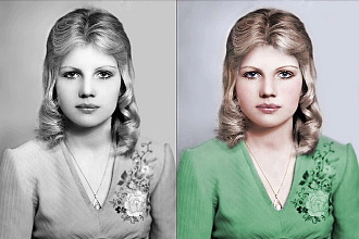 Раскрашиванием старых фоток
