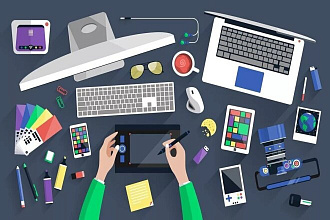Создание Flat-иллюстраций, хайлайтс иконок и т. п