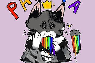 Нарисую котика в своем стиле. Draw a cat in my stile