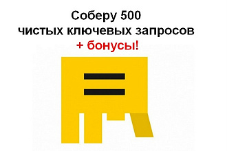 Соберу до 500 ключевых запросов для контекстной рекламы Яндекс Директ