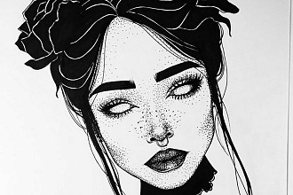 Нарисую в черно-белых и цветных