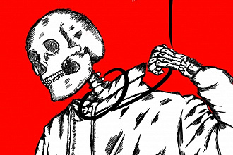 Нарисую портрет в стиле skeleton art