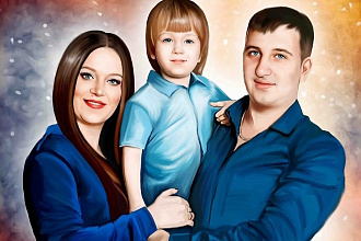 Напишу портрет - вектор, растр