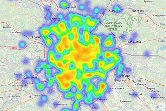 Геоаналитика - визуализация клиентов и конкурентов на карте по адресу