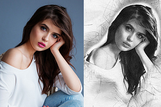 Карандашный портрет в Adobe Photoshop